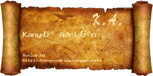 Kanyó Adrián névjegykártya